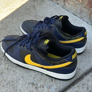 Nike dunks blue yellow and black size 9.5